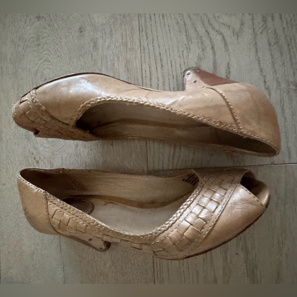 Frye Maya Woven Peep Toe Heeled Shoes Size 6 - Picture 3 of 10